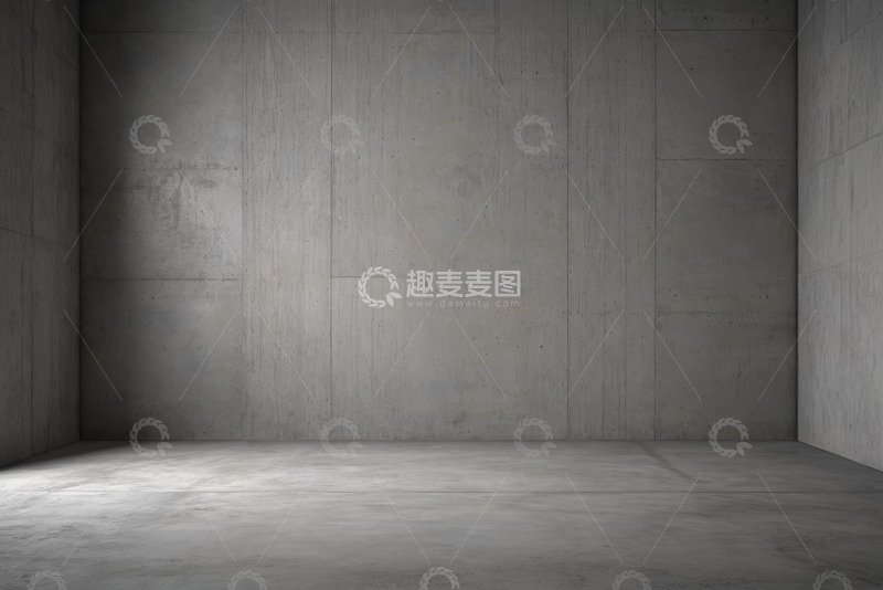 高清大图下载【趣麦麦图】空旷水泥墙面与地板空间