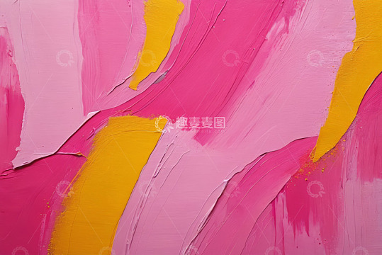 粉色与黄色混合的抽象油漆纹理