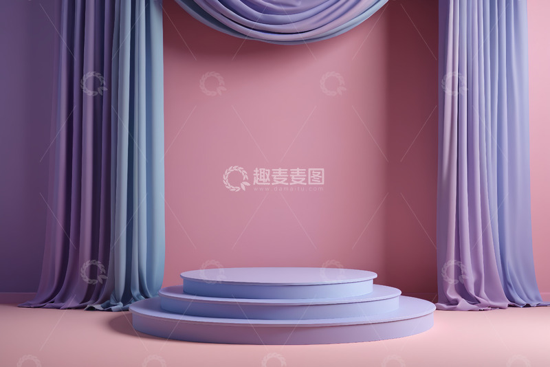 高清大图下载【趣麦麦图】紫色系现代舞台展示台背景