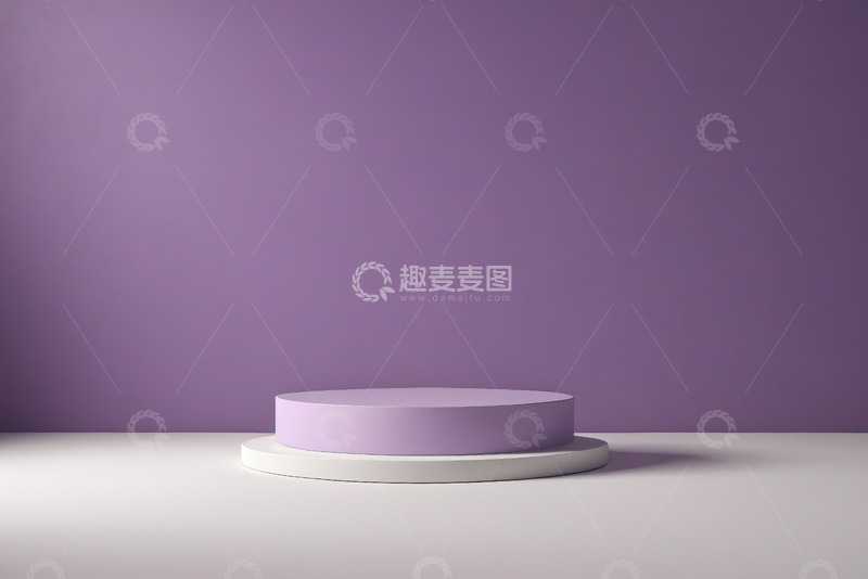 高清大图下载【趣麦麦图】紫色背景圆形展示台