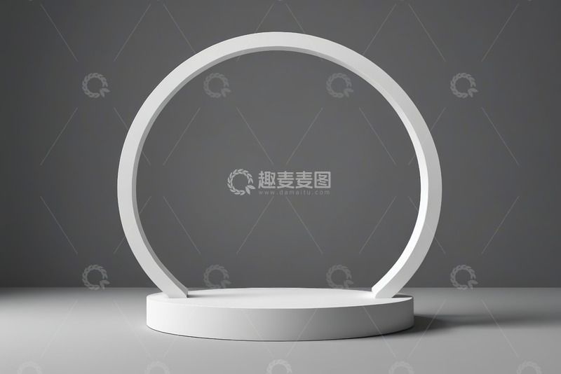 高清大图下载【趣麦麦图】白色圆形展示台模型