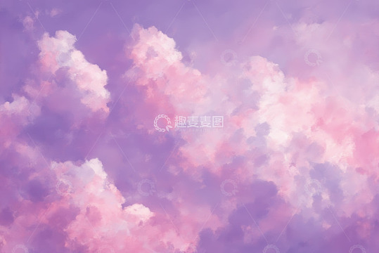 梦幻粉紫色天空云朵景象