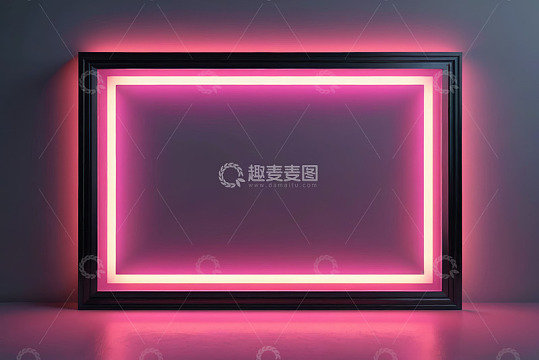 带霓虹灯效果的黑色相框