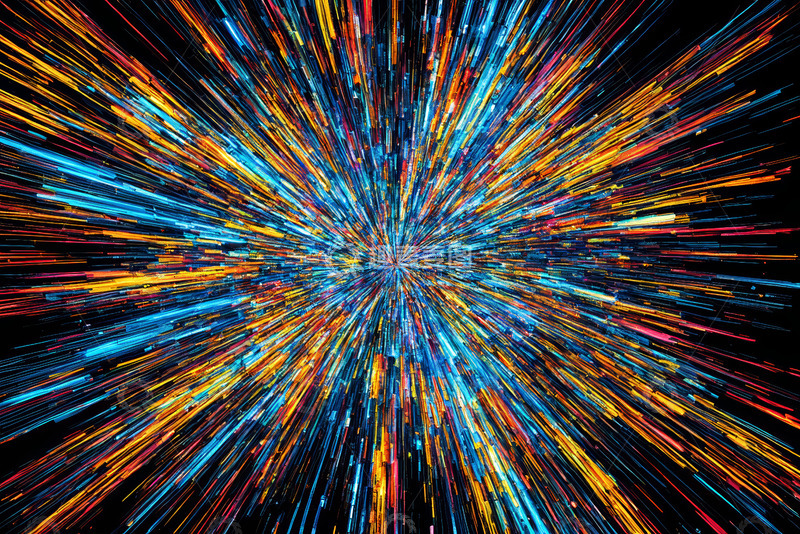 高清大图下载【趣麦麦图】彩色光线放射抽象背景