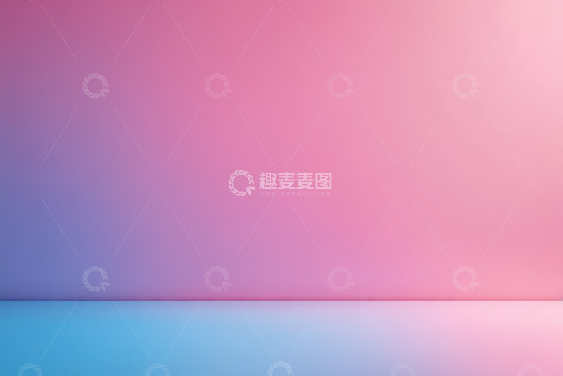 高清大图下载【趣麦麦图】粉蓝渐变背景平面