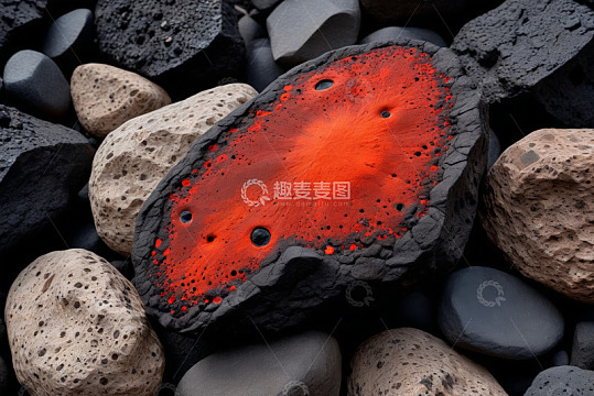 火山熔岩与岩石特写