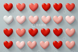 彩色爱心排列图案
