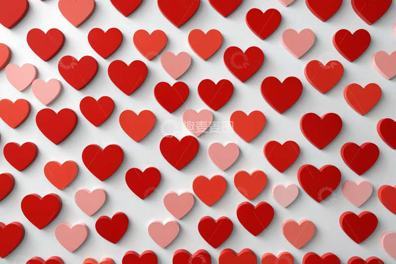 高清大图下载【趣麦麦图】红白爱心图案背景