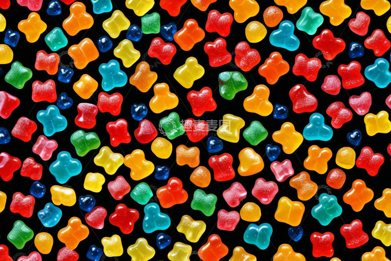 高清大图下载【趣麦麦图】彩色小熊软糖特写