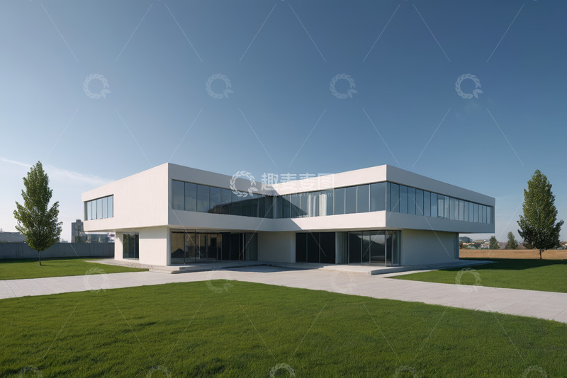 高清大图下载【趣麦麦图】现代风格两层建筑外观