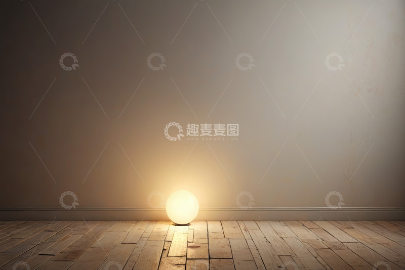 高清大图下载【趣麦麦图】室内地面上发光球形灯场景