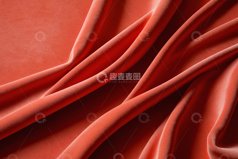 高清大图下载【趣麦麦图】橙红色光滑织物纹理