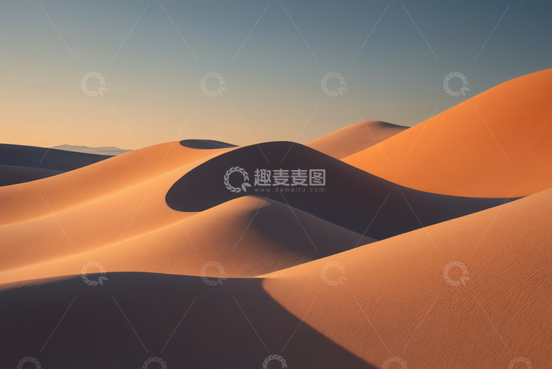 高清大图下载【趣麦麦图】起伏连绵的沙漠沙丘景观