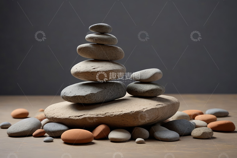 高清大图下载【趣麦麦图】堆叠平衡的石头静物