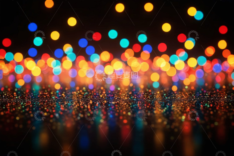高清大图下载【趣麦麦图】彩色光斑散景背景