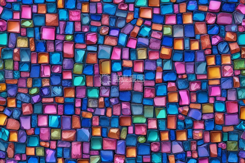 高清大图下载【趣麦麦图】彩色马赛克纹理背景图案