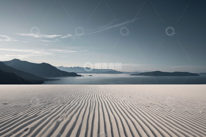 高清大图下载【趣麦麦图】沙漠远景与远处山水景观