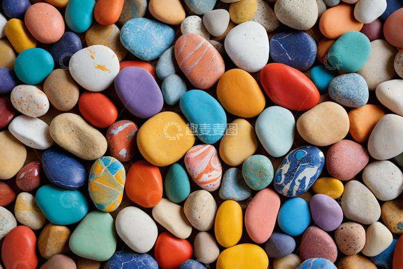 高清大图下载【趣麦麦图】多彩鹅卵石特写