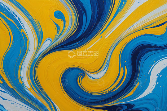 蓝黄混合液体艺术纹理