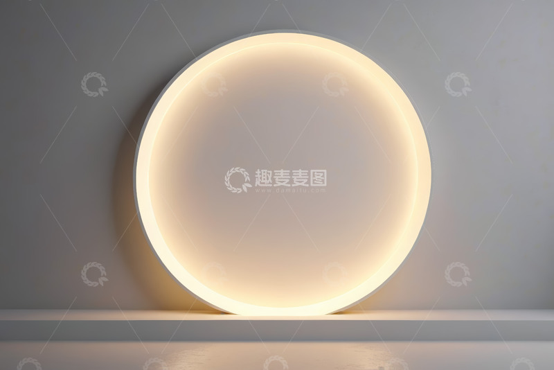 高清大图下载【趣麦麦图】现代圆形发光装饰墙面