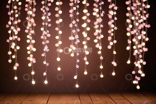 粉色星星发光装饰垂挂场景