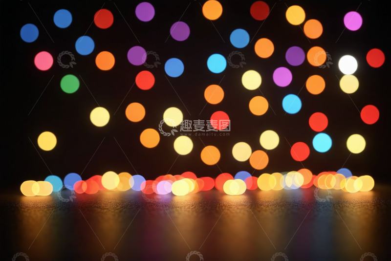 高清大图下载【趣麦麦图】彩色光斑散景背景