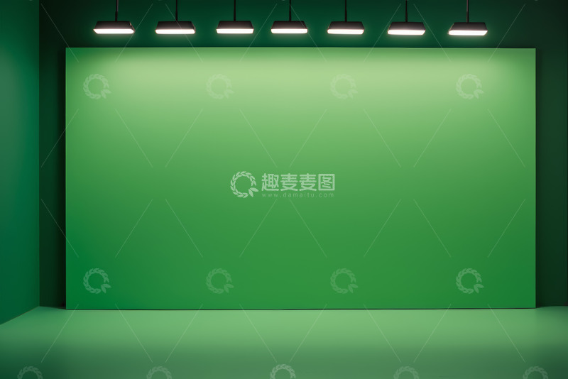 高清大图下载【趣麦麦图】绿幕背景室内场景