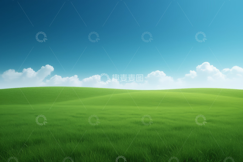 高清大图下载【趣麦麦图】绿色草原蓝天白云自然风景