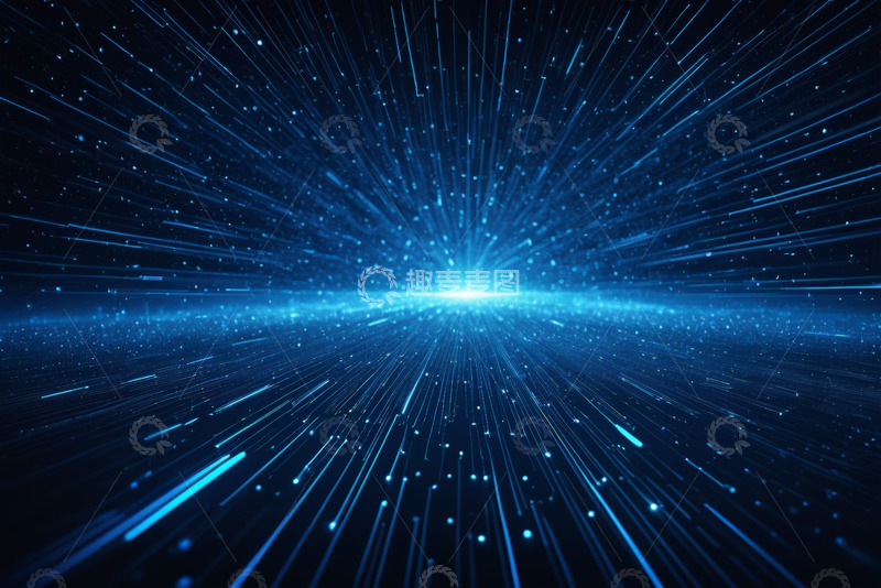 高清大图下载【趣麦麦图】蓝色发光粒子放射背景