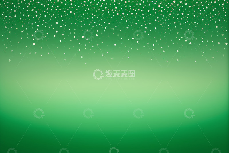 高清大图下载【趣麦麦图】绿色背景飘落星星雪花