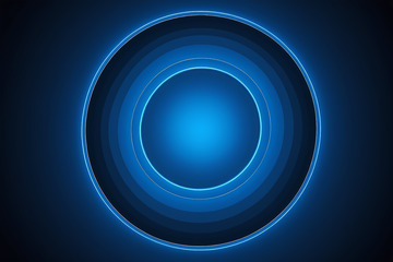 蓝色发光圆形抽象背景