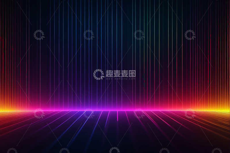 高清大图下载【趣麦麦图】彩色发光线条背景素材