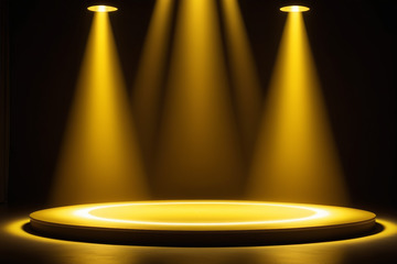 聚光灯下的圆形舞台