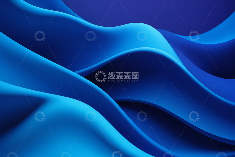 高清大图下载【趣麦麦图】蓝色抽象波浪背景素材