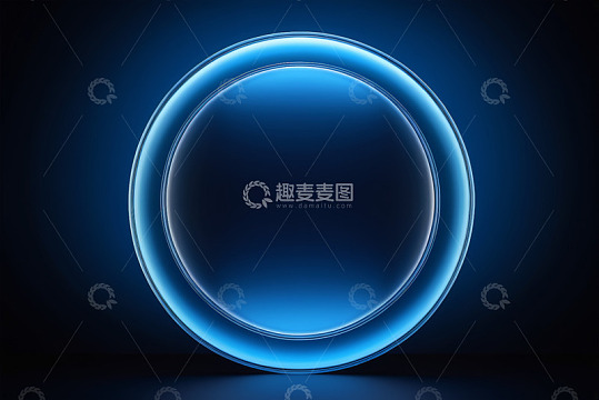 蓝色发光圆形图形背景素材