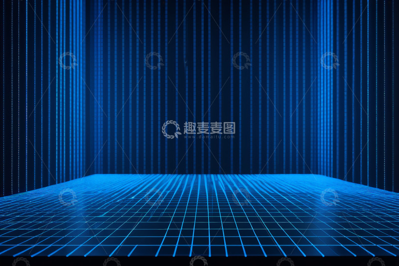 高清大图下载【趣麦麦图】蓝色光效抽象背景空间