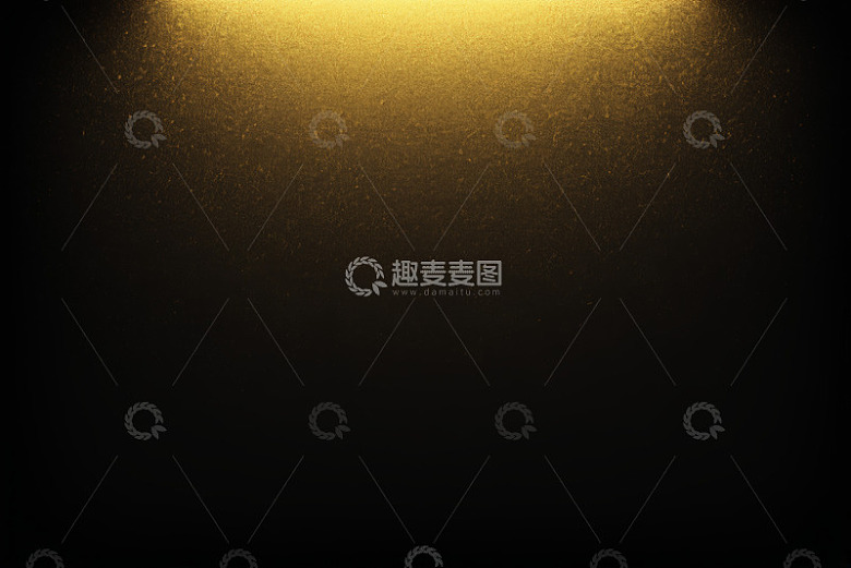 黑色背景上的金色发光效果