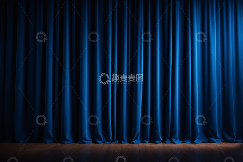 高清大图下载【趣麦麦图】蓝色舞台幕布背景