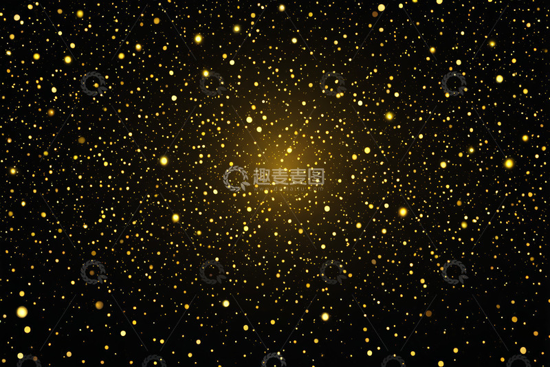 高清大图下载【趣麦麦图】黑色背景金色发光粒子