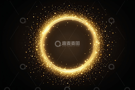 金色发光粒子圆环背景