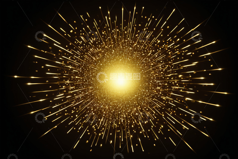高清大图下载【趣麦麦图】金色粒子光效爆发背景素材