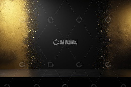 黑金背景金色粒子展示台