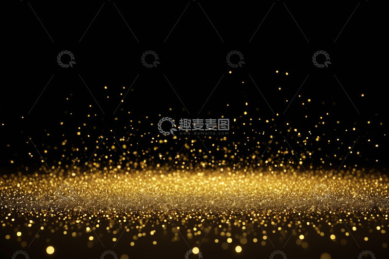 黑色背景金色粒子效果