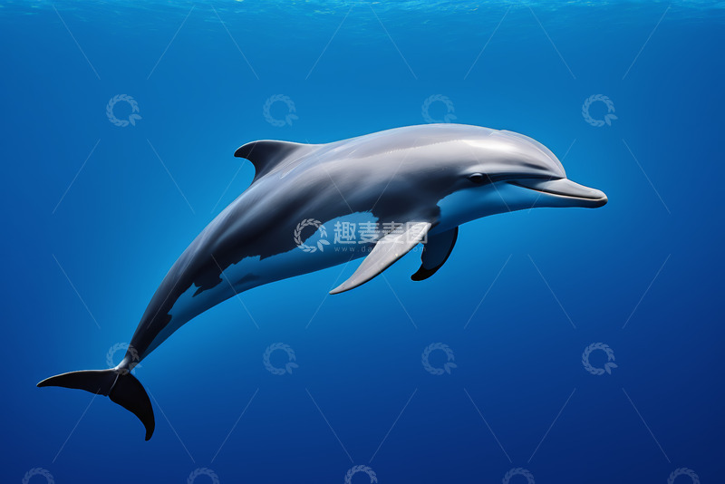 高清大图下载【趣麦麦图】水下海豚特写