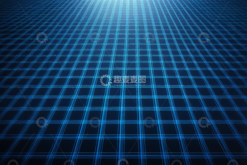 高清大图下载【趣麦麦图】蓝色网格线条抽象背景
