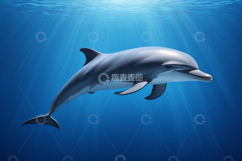 高清大图下载【趣麦麦图】海洋中游泳的海豚