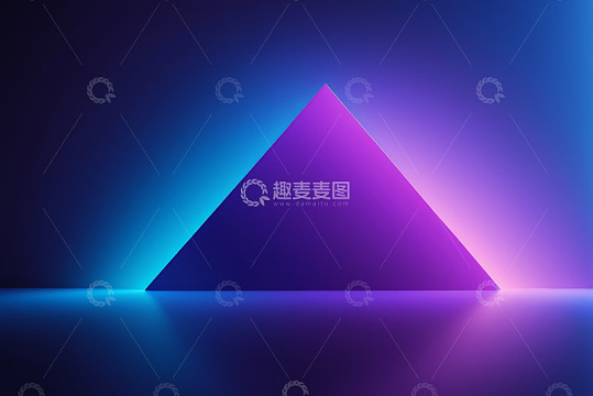 紫色发光三角背景