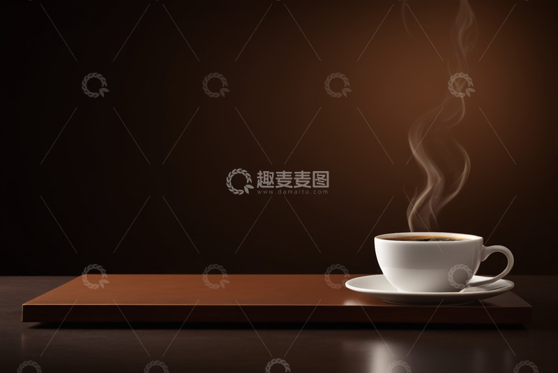 高清大图下载【趣麦麦图】白色咖啡杯与热气腾腾的咖啡