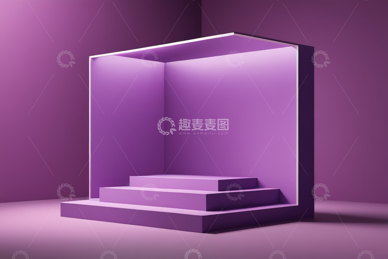 高清大图下载【趣麦麦图】紫色立体展示台