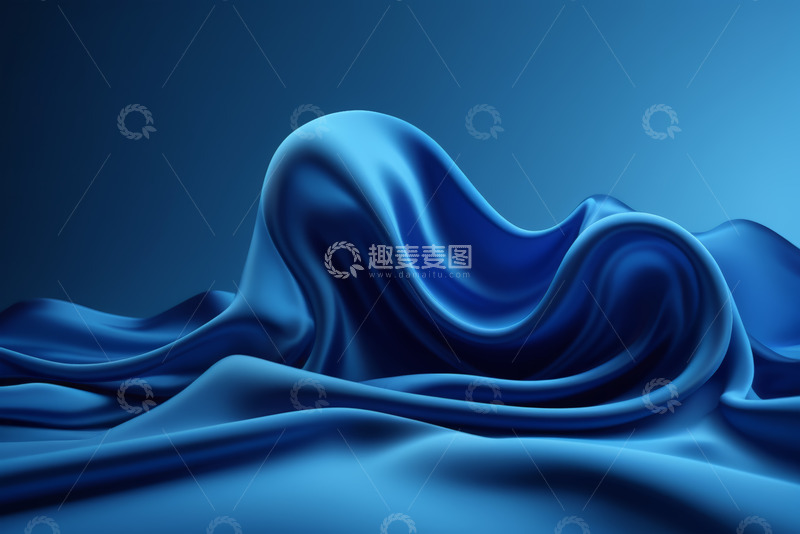 高清大图下载【趣麦麦图】蓝色波浪状液体抽象背景